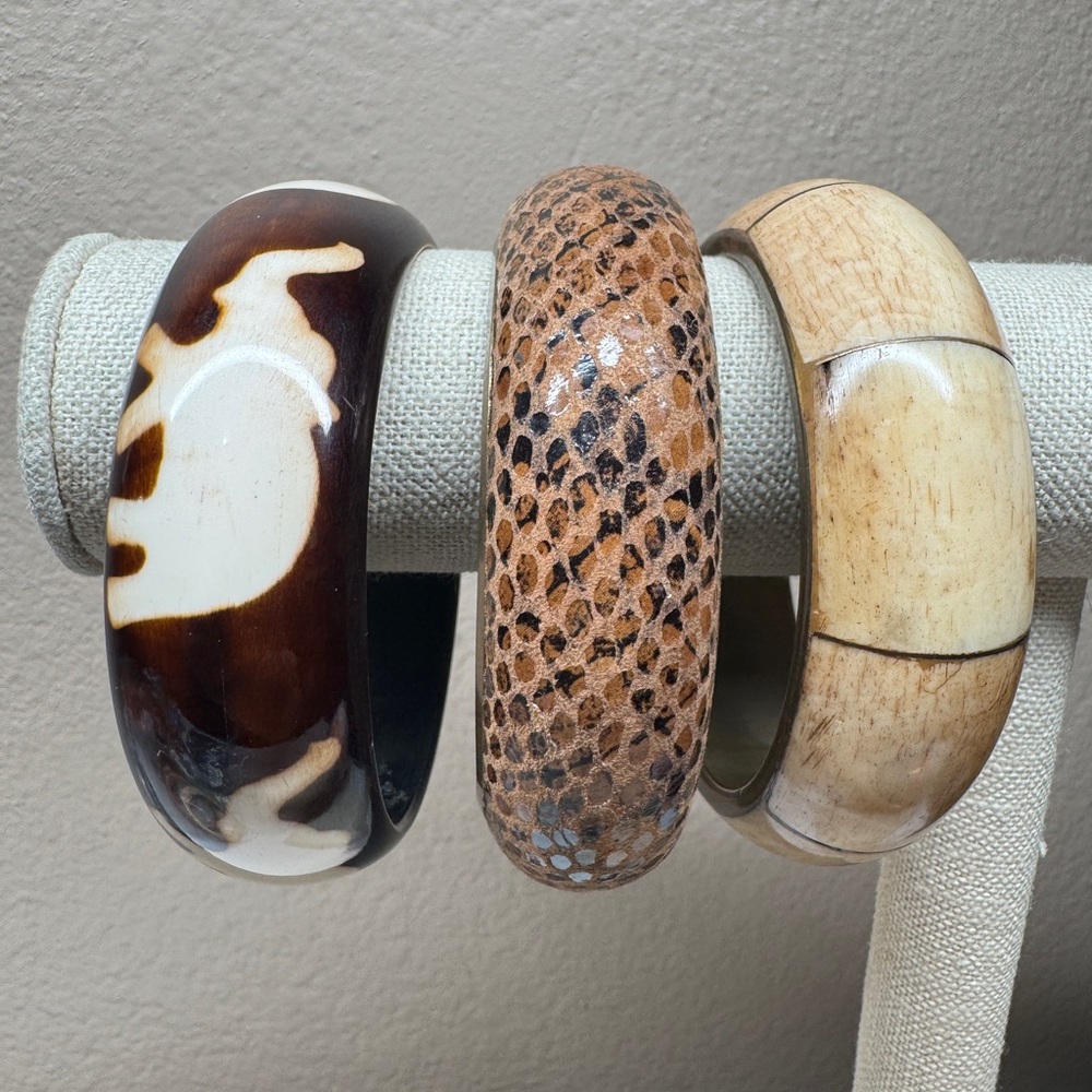 Elephant thick bangle Snake print bangle bundle